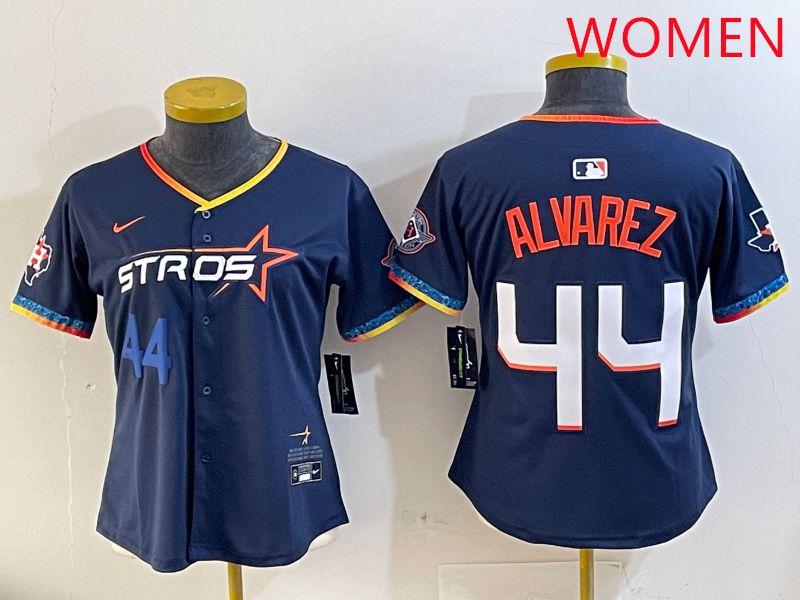 Women Houston Astros #44 Alvarez Drak Blue Fourth generation Joint Name 2025 Nike MLB Jersey style 7